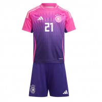 Echipament fotbal Germania Ilkay Gundogan #21 Tricou Deplasare European 2024 pentru copii maneca scurta (+ Pantaloni scurti)